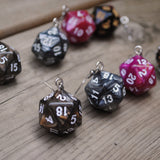 20 Sided single color pearl swirl RPG dice earrings  - 20mm