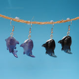 Blue or Black chunky sharks earrings