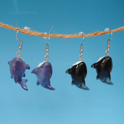 Blue or Black chunky sharks earrings