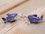 Blue or Black chunky sharks earrings