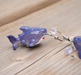 Blue or Black chunky sharks earrings