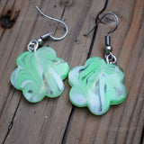 Psychedelic candy swirl flowers earrings