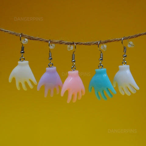 Pastel palm hands earrings