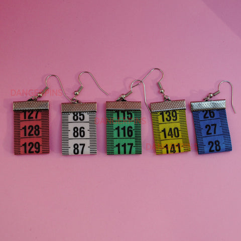 Measuring tape earrings