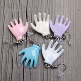 Pastel palm hands earrings