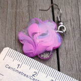 Psychedelic candy swirl flowers earrings