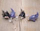 Blue or Black chunky sharks earrings