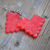 8-Bit pixel sparkle hearts earrings