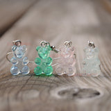 Small Clear Pastel Gummy bear earrings