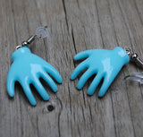 Pastel palm hands earrings