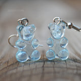 Small Clear Pastel Gummy bear earrings