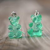 Small Clear Pastel Gummy bear earrings