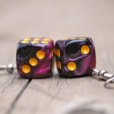 Small Pearl marble swirl dice earrings