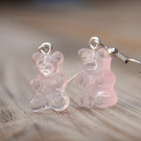 Small Clear Pastel Gummy bear earrings