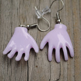 Pastel palm hands earrings