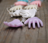 Pastel palm hands earrings