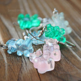 Small Clear Pastel Gummy bear earrings