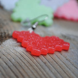 8-Bit pixel sparkle hearts earrings