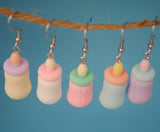 Pastel baby milk bottles earrings