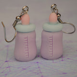 Pastel baby milk bottles earrings