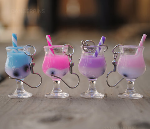 Bubble  tea cocktails earrings