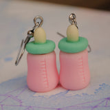 Pastel baby milk bottles earrings