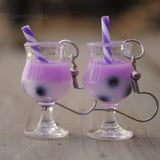 Bubble  tea cocktails earrings