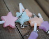 Pastel hearts or stars candy lollipop earrings