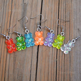 Gummy bear earrings with holographic shards