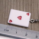 Aces playing card corner ring earrings