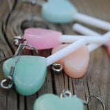 Pastel hearts or stars candy lollipop earrings