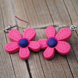 Stitched candy flowers earrings