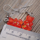 Gummy bear earrings with holographic shards