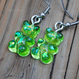 Gummy bear earrings with holographic shards