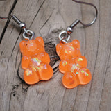 Gummy bear earrings with holographic shards