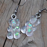 Gummy bear earrings with holographic shards