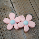 Stitched candy flowers earrings