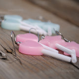 Pastel hearts or stars candy lollipop earrings