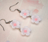 Double cherry blossom cascades flowers earrings