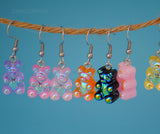 Iridescent Pearlescent Gummy bears earrings