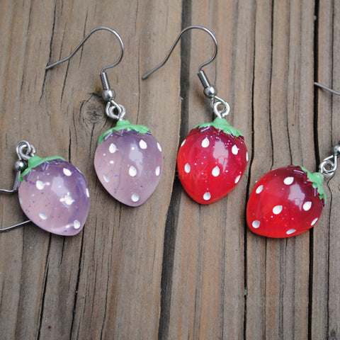 2 pairs of small Strawberry sparkle earrings