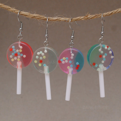 Circle shaped candy balls lollipops earrings