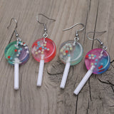 Circle shaped candy balls lollipops earrings