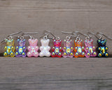 Iridescent Pearlescent Gummy bears earrings