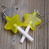 Clear stars candy lollipop earrings