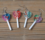 Gradient Heart Lollipop Candy balls Earrings