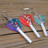 Gradient Heart Lollipop Candy balls Earrings