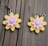 Doodle Sun burst flowers earrings