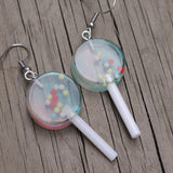 Circle shaped candy balls lollipops earrings