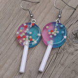 Circle shaped candy balls lollipops earrings